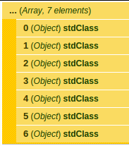 Screenshot of array result.